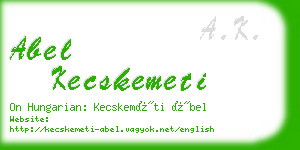 abel kecskemeti business card